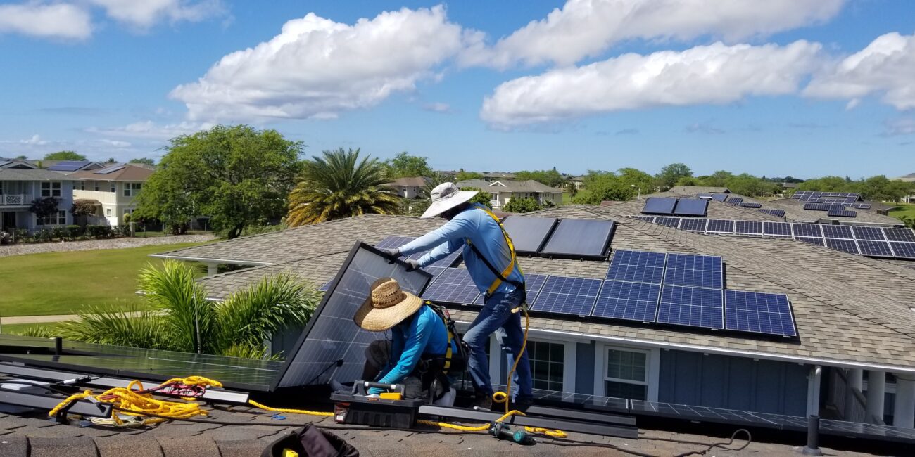 Malama Solar Crew Installing Panels